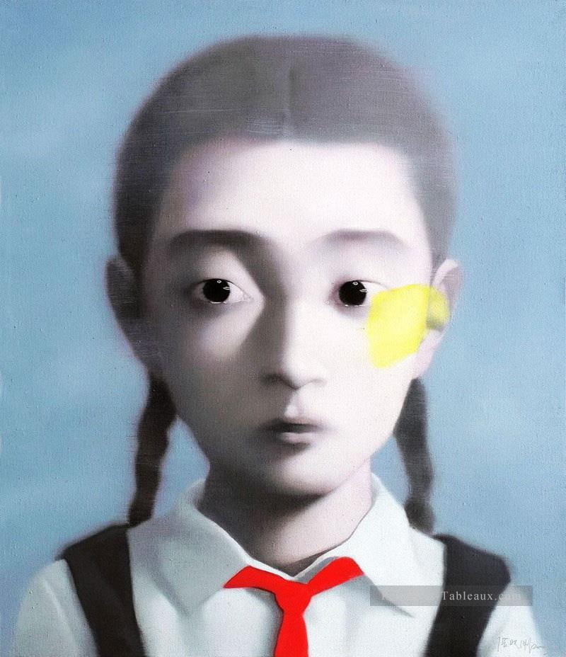 Fille portant une écharpe rouge ZXG la Chine Peintures à l'huile